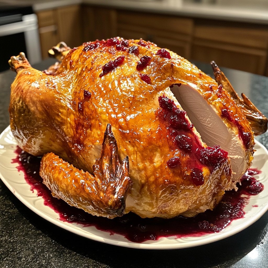 Roasted Turkey with Cranberry Glaze