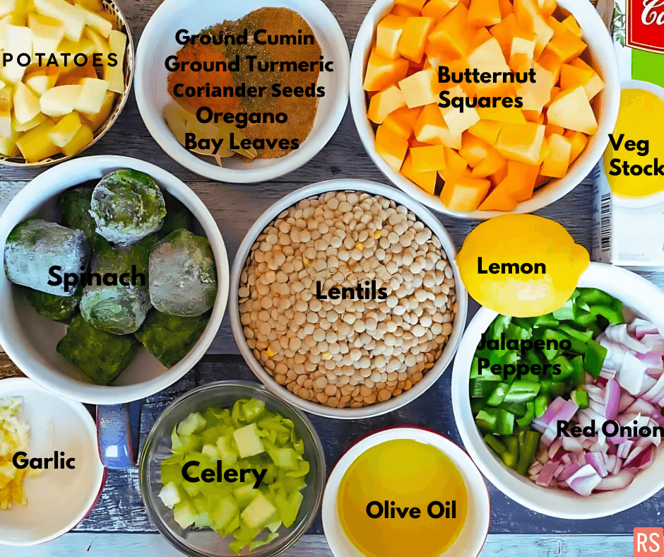 Lentil And Spinach Soup With Lemon Ingredients 