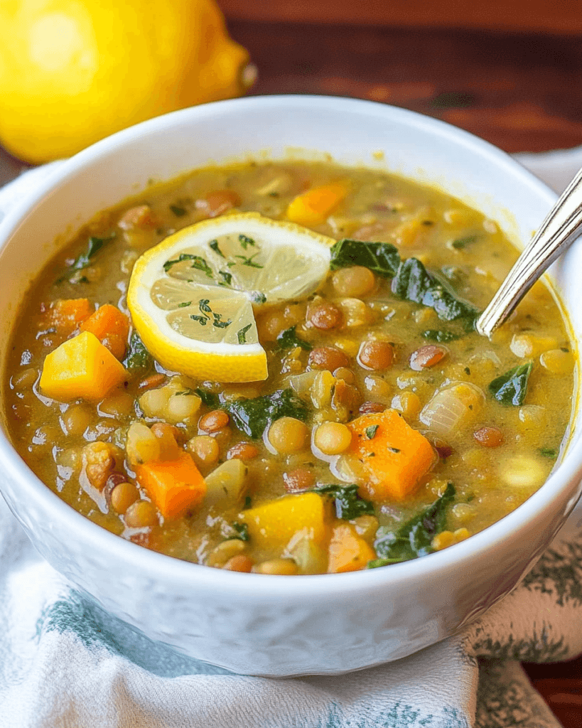 Lentil And Spinach Soup With Lemon