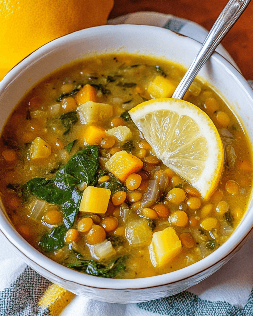 Lentil And Spinach Soup With Lemon